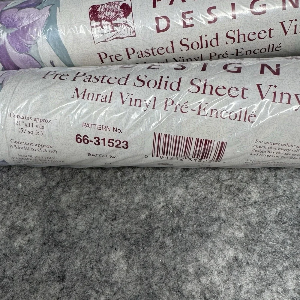 Vtg Floral Cottagecore Pre Pasted Wallpaper Vinyl Wallcovering 57 sqft Garden